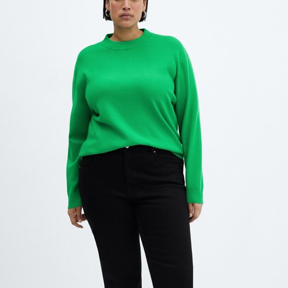 Mango Green Round-Neck Knitted Sweater/NWT/1XL - Picture 2 of 15